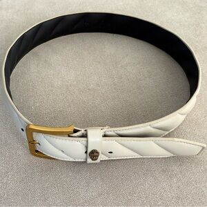 Kurt Geiger Cream Quilted Leather Belt